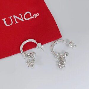 UNO de 50 Earring Clover-shaped Silver Plated metal alloy piercing type earring